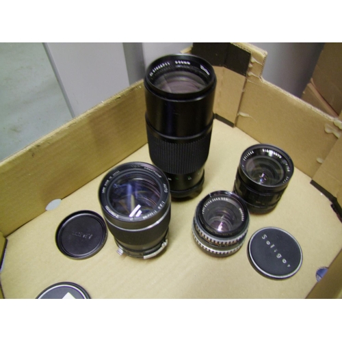 48 - 4 Lenses including Vivitar 20-200, Prakticar and others