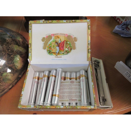 56 - Romeo and Juliet Cigars No 3's x 12 and a cigar cutter