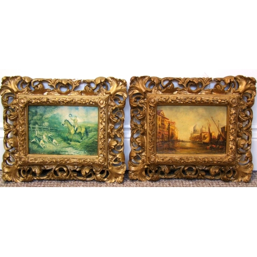 16b - 2 Prints, One of Venice, in Matching Gilt Ornate Frames, 30cm by 25cm