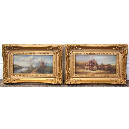 16c - 2 Prints, One of a Dutch Landscape Both in Matching Gilt Frames, 37cm by 24.5cm