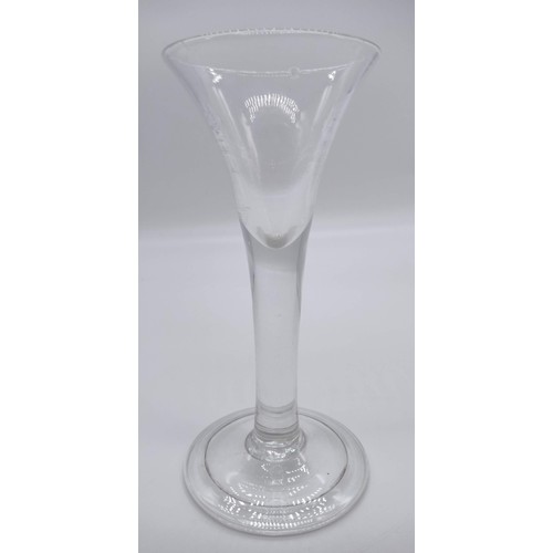 20 - Antique George III Cordial Or Wine Glass With Trumpet Bowl, c.1750. 16.5cm High.