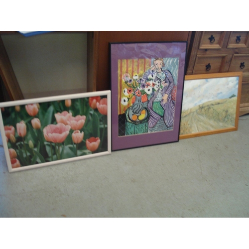 116 - 3 x Framed Prints - Various Themes (Glass Cracked on One)