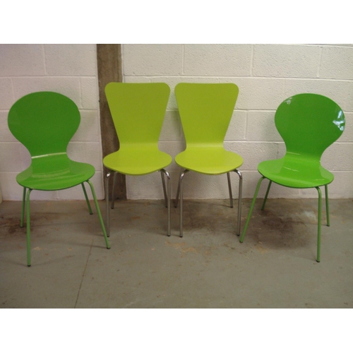 51A - 4 x Modern Green Chairs