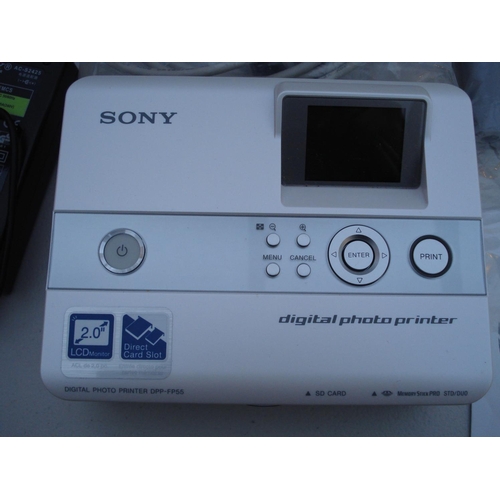 154 - Sony Digital Photo Printer with Power Leads and 2 x Boxes of Print Paper and Ink Cartridges