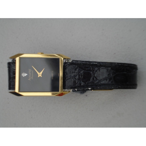 156 - Accurist Diamond Quartz Unisex Watch in Original Case, Strap Slightly Worn But Otherwise in Good Con... 