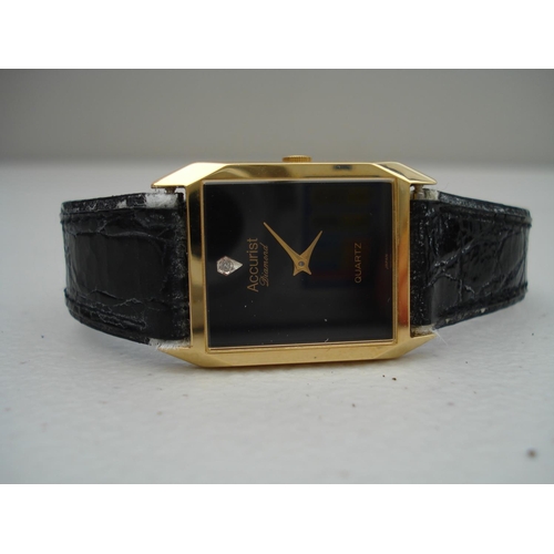 156 - Accurist Diamond Quartz Unisex Watch in Original Case, Strap Slightly Worn But Otherwise in Good Con... 