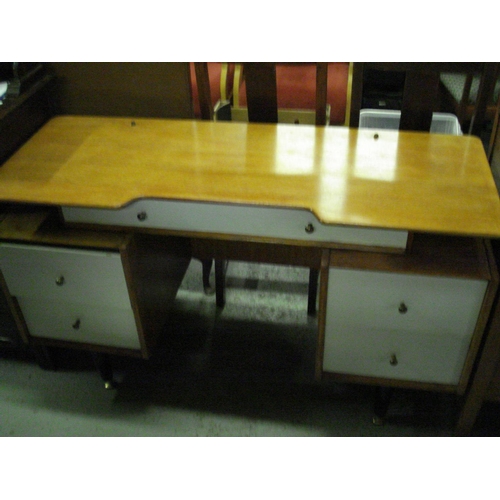 161 - Retro Dressing Table with 5 Drawers , Large Central Drawer has Divider