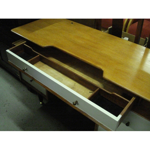 161 - Retro Dressing Table with 5 Drawers , Large Central Drawer has Divider