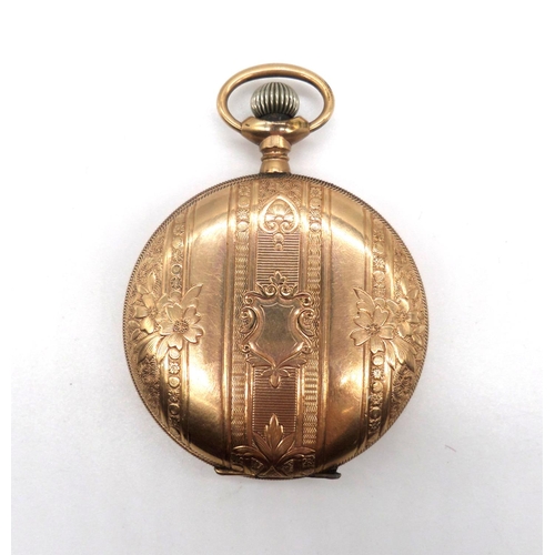 84 - Elgin Gold Plated, Full Hunter keyless Pocket Watch, With Seven Jewel Movement, Glass and Secondary ... 