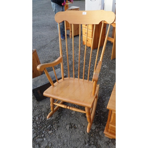 595 - Stick Back Pine Rocking Chair