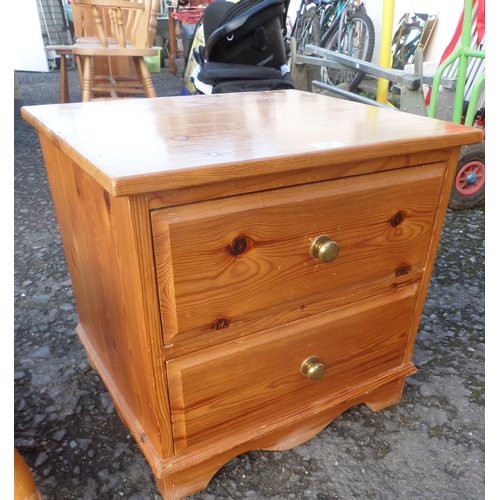 599 - Pine Bedside Table with 2 x Draws 50cm High