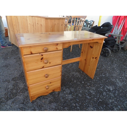 604 - Pine Desk with 4 Drawers