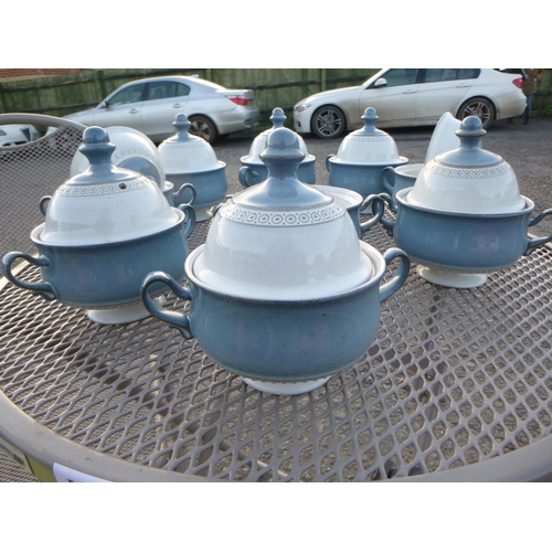 621 - 8 X Denby 9cm Soup Tureens with Lids