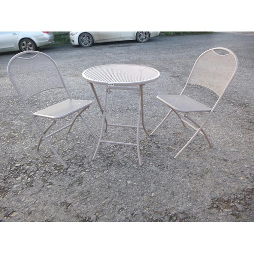 602 - Kettler Steel Mesh Bistro Table and 2 x Chairs