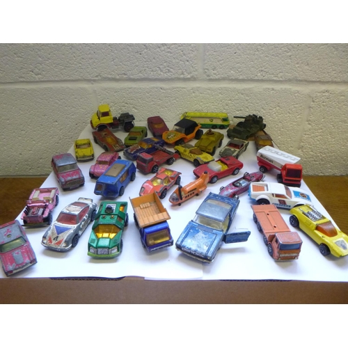 127 - A box of Mostly Dinky Cars, Hovercraft Etc