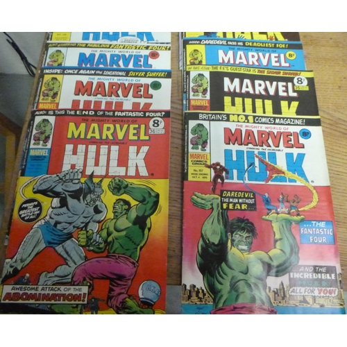 150 - Marvel Comics The Incredible Hulk 1975 x 14 Comics no. 156 to 169.