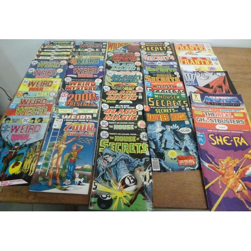 156 - 40 x Mixed Marvel Comics 1974 - 1978, Black Magic, 2000AD, Weird War. House of Secrets and More