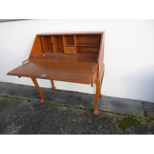 618 - Contemporary Chinese Carved Wood Bureau with  2 x Drawers on Removable Base 1003 x 92 x 46 (approx)