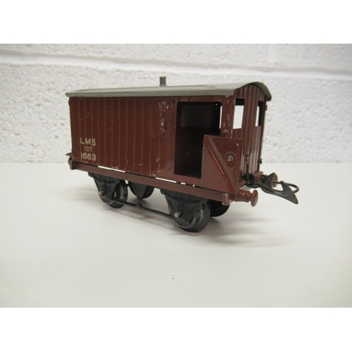 3 - Hornby Clockwork Train Set No.601 Goods Set in Good Working Order and additional Goods Cart (No Key)