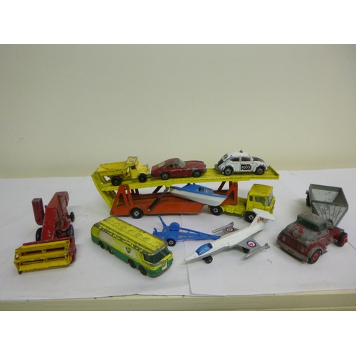 109 - A Box of Assorted Model Vehicles including Matchbox Transporter, Huskey