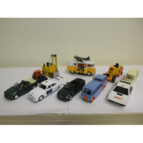 113 - A Box of Model Vehicles including Corgi James Bond 007 Lotus Esprit Submarine Car and VW Van