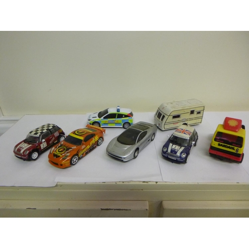 119 - 6 x Scalextric to include Jaguar XJ and a Towing Caravan (?!)