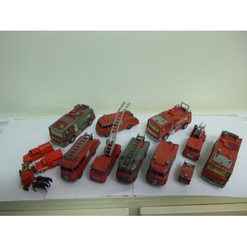 125 - A Box of Dinky, Matchbox and Other Fire Engines