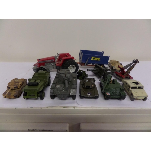 139 - A Box of model vehicles, mainly Military, Dinky etc