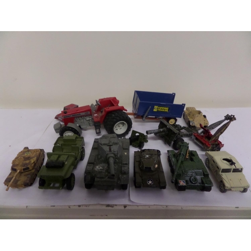 139 - A Box of model vehicles, mainly Military, Dinky etc