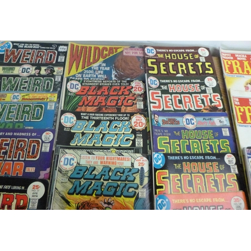 156 - 40 x Mixed Marvel Comics 1974 - 1978, Black Magic, 2000AD, Weird War. House of Secrets and More