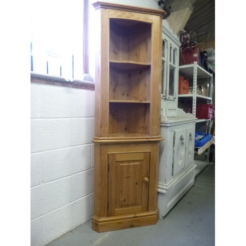 598 - Pine Corner Cabinet with Shelf 76cm H, 30cm approx.