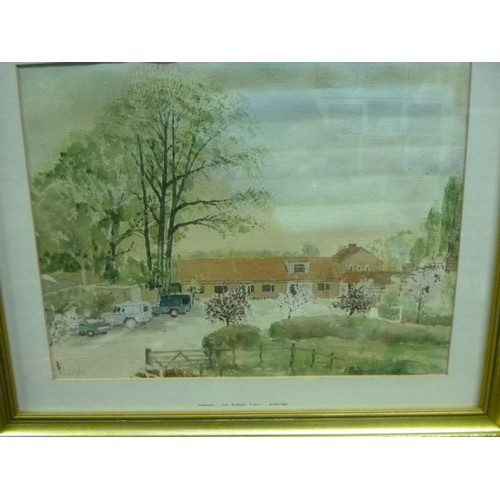 209 - 8 x Pictures Comprising of 3 Original Watercolours, 1 Mixed Media Modern Art. 2 Pastoral Scenes, A M... 