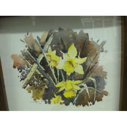 209 - 8 x Pictures Comprising of 3 Original Watercolours, 1 Mixed Media Modern Art. 2 Pastoral Scenes, A M... 