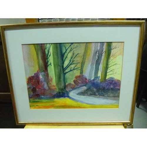 209 - 8 x Pictures Comprising of 3 Original Watercolours, 1 Mixed Media Modern Art. 2 Pastoral Scenes, A M... 