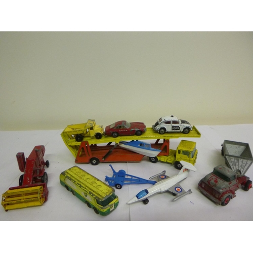 109 - A Box of Assorted Model Vehicles including Matchbox Transporter, Huskey