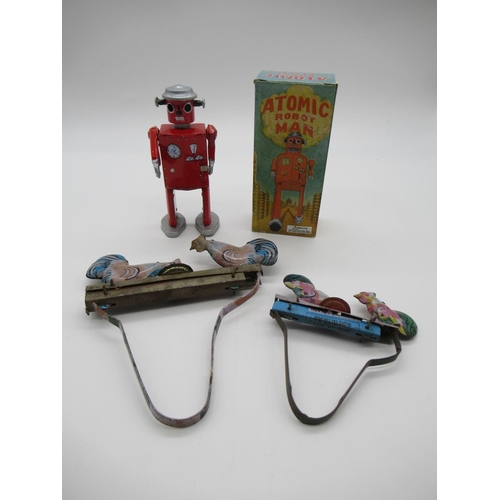 405 - Atomic Robot Man and 2 other tinplate toys