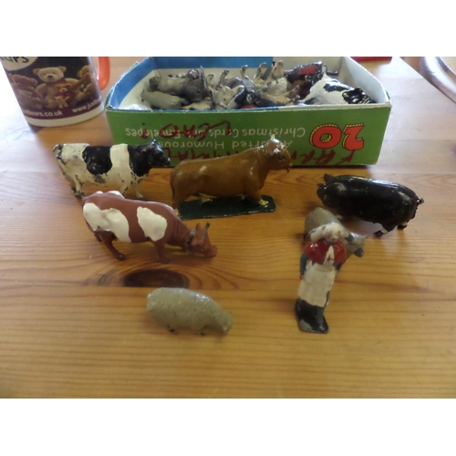 425 - A Collection of Vintage Farm Animals and other Figures