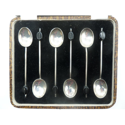 93 - Cased Set Of 6 Hallmarked Coffee Spoons