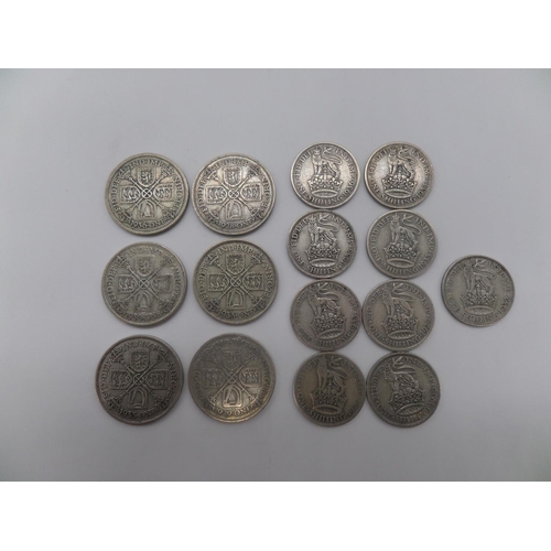 97 - A Bag of Assorted Silver Coins, Including Florins From 1928 and Shillings from1929. Weight Approx. 1... 