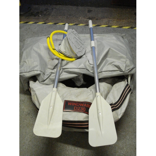 100 - Windward (2man) D230 Dingy with Oars and Inflator Complete in Bag