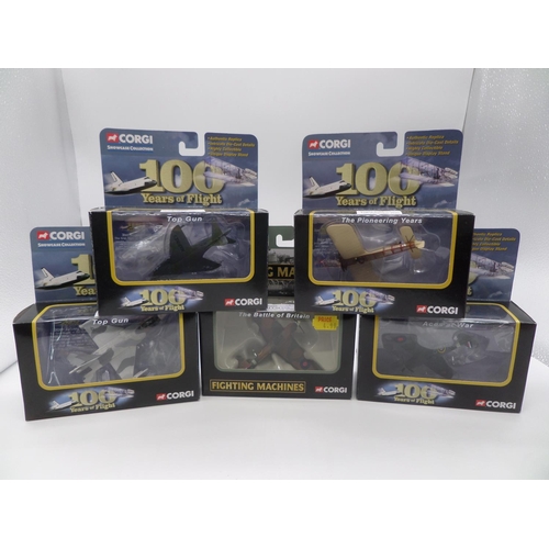 581 - 5 x Corgi Showcase Collection 100 Years of Flight and Fighting Machines