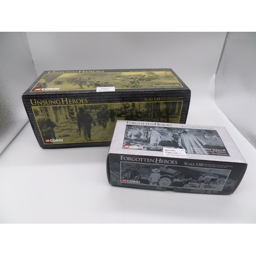 582 - 2 x Corgi Boxed Model Sets - Unsung Heroes 1:48 Vietnam Series Huey USMC Gunship 227th Airborne and ... 