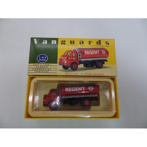 585 - Vanguard Models x 6,  1:64  - Shell BP VA7001 Bedford 'S' Type Tanker, VA20000 Power Petrol Leyland ... 