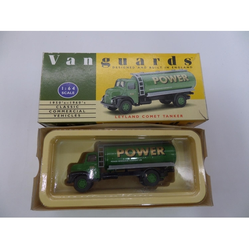 585 - Vanguard Models x 6,  1:64  - Shell BP VA7001 Bedford 'S' Type Tanker, VA20000 Power Petrol Leyland ... 