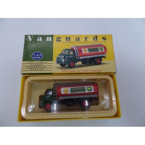 585 - Vanguard Models x 6,  1:64  - Shell BP VA7001 Bedford 'S' Type Tanker, VA20000 Power Petrol Leyland ... 