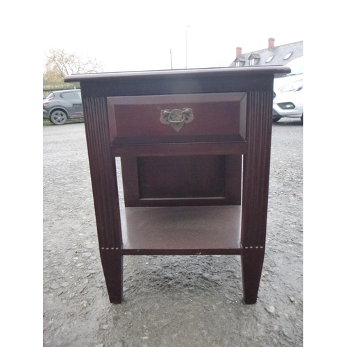 37 - Small Repro. Mahogany Telephone Table with Drawer 61cm x 48cm x 34cm