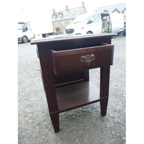 37 - Small Repro. Mahogany Telephone Table with Drawer 61cm x 48cm x 34cm