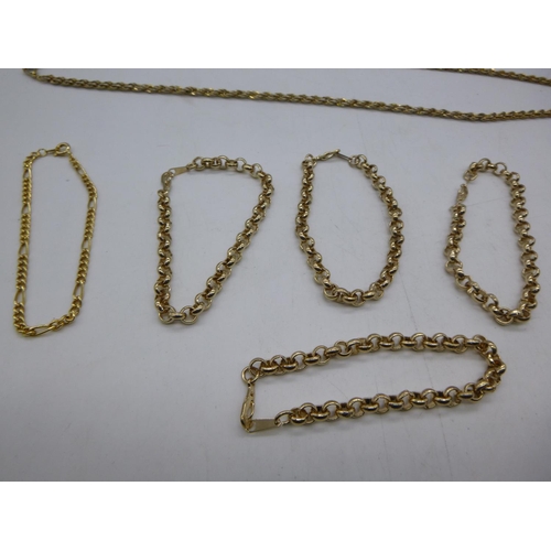 38A - 7 x Yellow Metal Chains