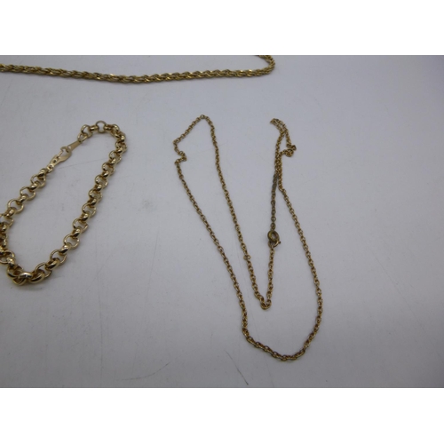 38A - 7 x Yellow Metal Chains