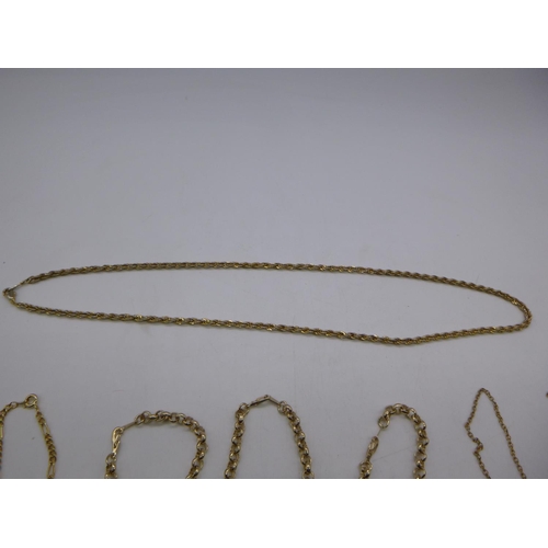 38A - 7 x Yellow Metal Chains